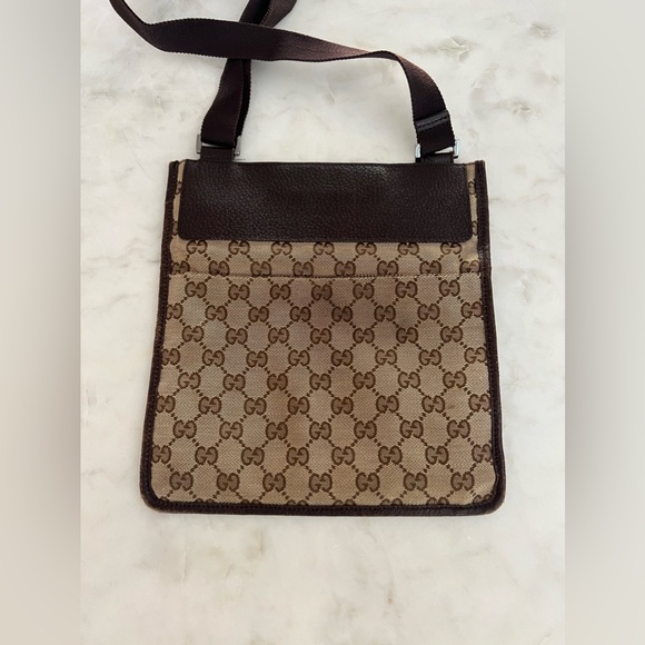 Gucci Beige/Brown GG Canvas and Leather Shoulder Bag - Picture 3 of 3